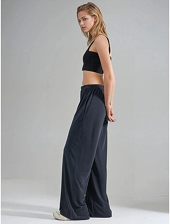 Pantaloni in modal a gamba dritta con vita elasticizzata busem