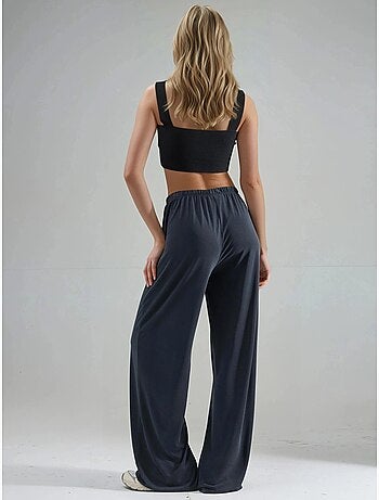 Pantaloni in modal a gamba dritta con vita elasticizzata busem