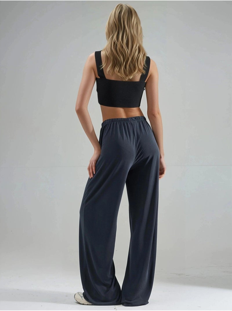 Pantaloni in modal a gamba dritta con vita elasticizzata busem Grigio scuro - Kiabi