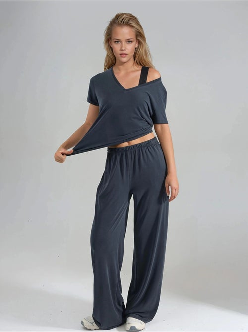 Pantaloni in modal a gamba dritta con vita elasticizzata busem - Kiabi Pantaloni in modal a gamba dritta con vita elasticizzata busem - Kiabi