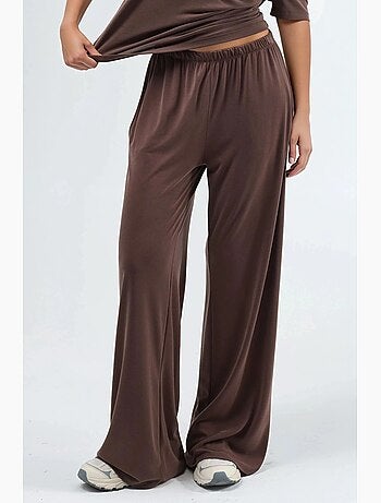 Pantaloni in modal a gamba dritta con vita elasticizzata busem
