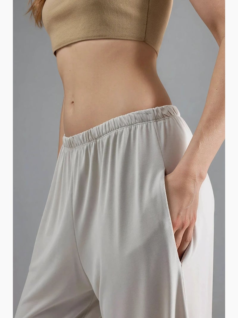 Pantaloni in modal a gamba dritta con vita elasticizzata busem Sabbia - Kiabi