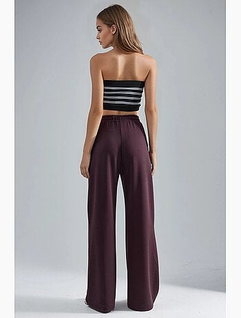 Pantaloni in modal a vita media e gamba ampia busem