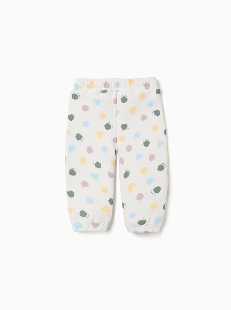 Pantaloni in pile spazzolato con motivo a pois Bianco - Kiabi