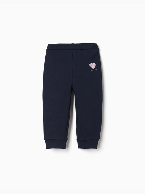 Pantaloni in pile spazzolato con stampa di cuore - Kiabi