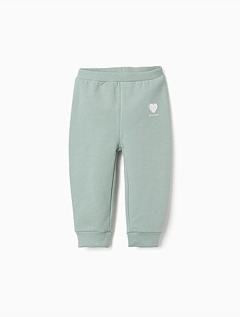 Pantaloni in pile spazzolato con stampa di cuore
