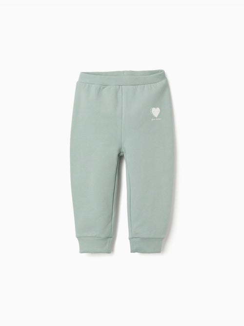 Pantaloni in pile spazzolato con stampa di cuore - Kiabi