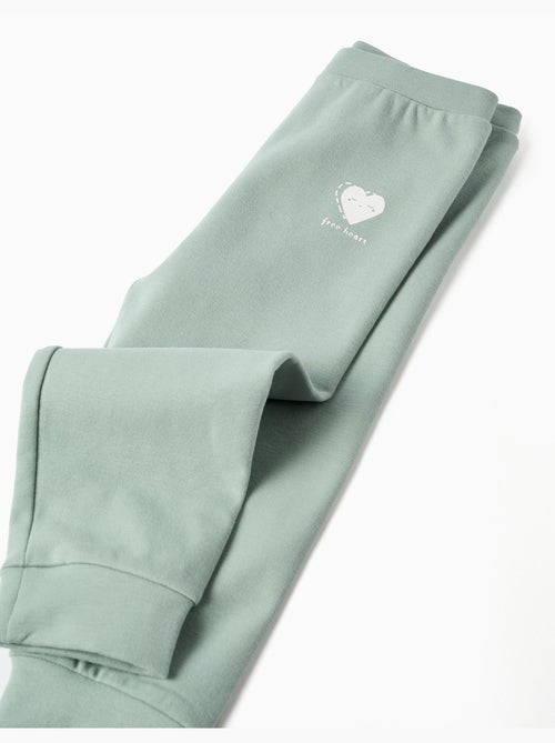 Pantaloni in pile spazzolato con stampa di cuore - Kiabi