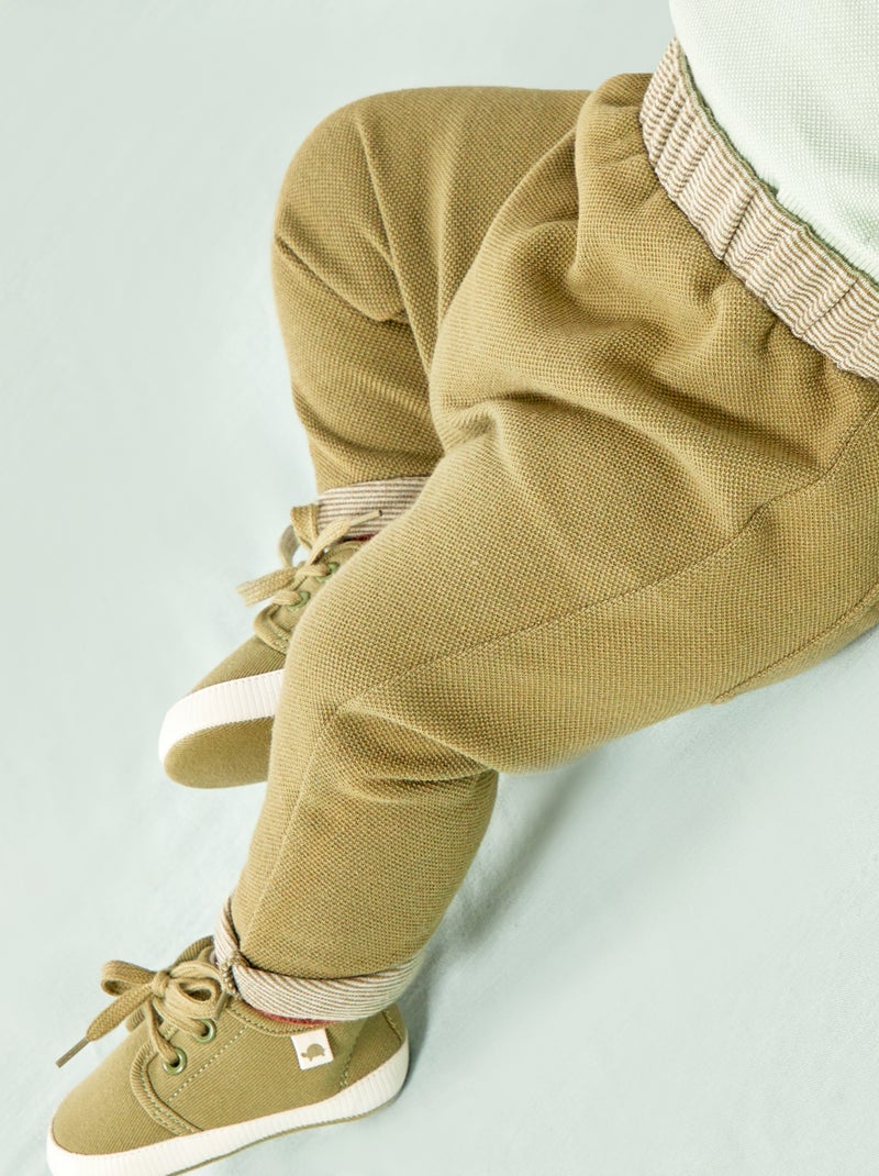 Pantaloni in piqué - verde licheno - Kiabi