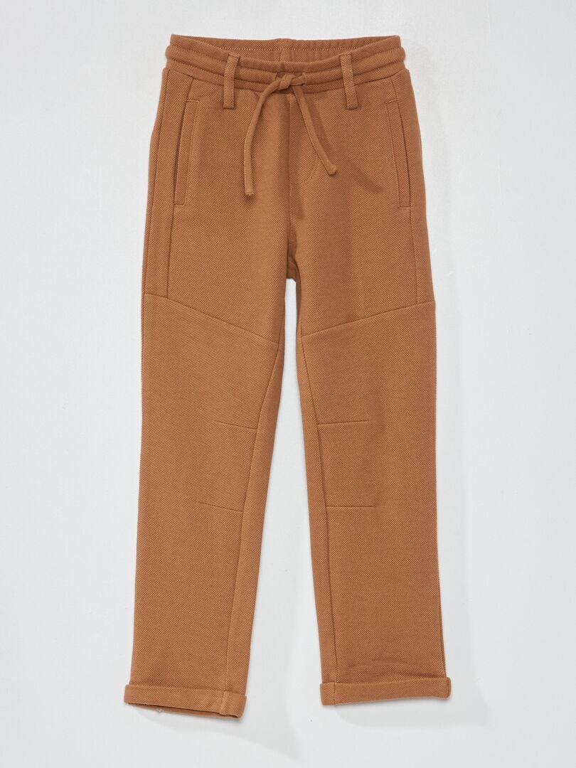 Pantaloni in piqué di cotone - Taglio più aderente BEIGE - Kiabi