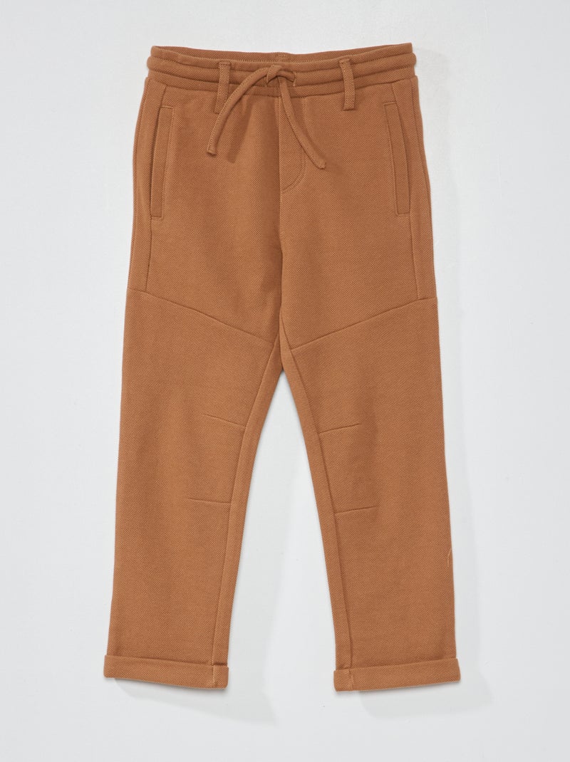 Pantaloni in piqué di cotone - Taglio più confortevole BEIGE - Kiabi
