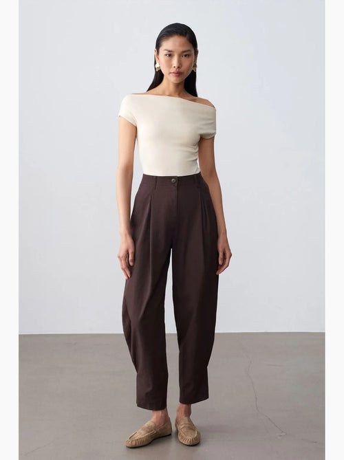 Pantaloni in popeline a vita alta a gamba ampia da donna dilvin - Kiabi Pantaloni in popeline a vita alta a gamba ampia da donna dilvin - Kiabi