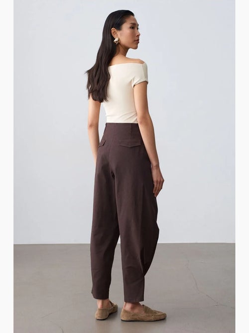 Pantaloni in popeline a vita alta a gamba ampia da donna dilvin - Kiabi Pantaloni in popeline a vita alta a gamba ampia da donna dilvin - Kiabi