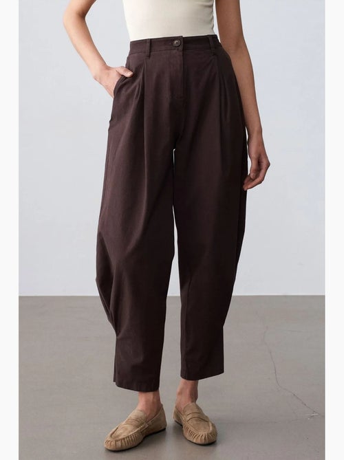 Pantaloni in popeline a vita alta a gamba ampia da donna dilvin - Kiabi Pantaloni in popeline a vita alta a gamba ampia da donna dilvin - Kiabi