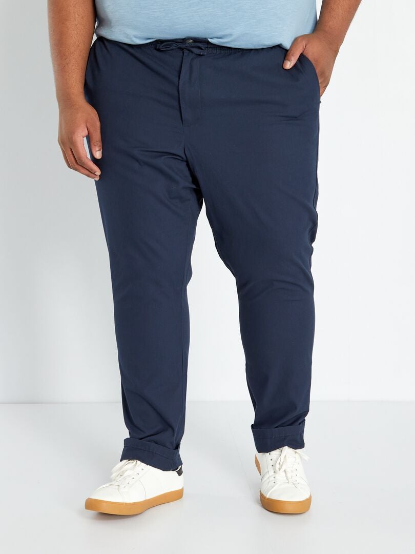 Pantaloni in popeline blu - Kiabi