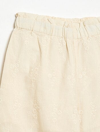 Pantaloni in popeline con ricami