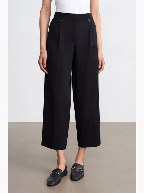 Pantaloni in popeline di cotone a vita alta e gamba ampia dilvin - Kiabi Pantaloni in popeline di cotone a vita alta e gamba ampia dilvin - Kiabi