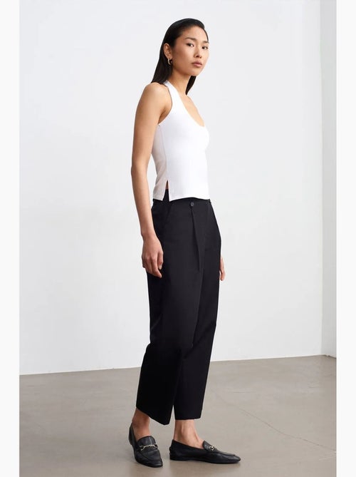 Pantaloni in popeline di cotone a vita alta e gamba ampia dilvin - Kiabi Pantaloni in popeline di cotone a vita alta e gamba ampia dilvin - Kiabi