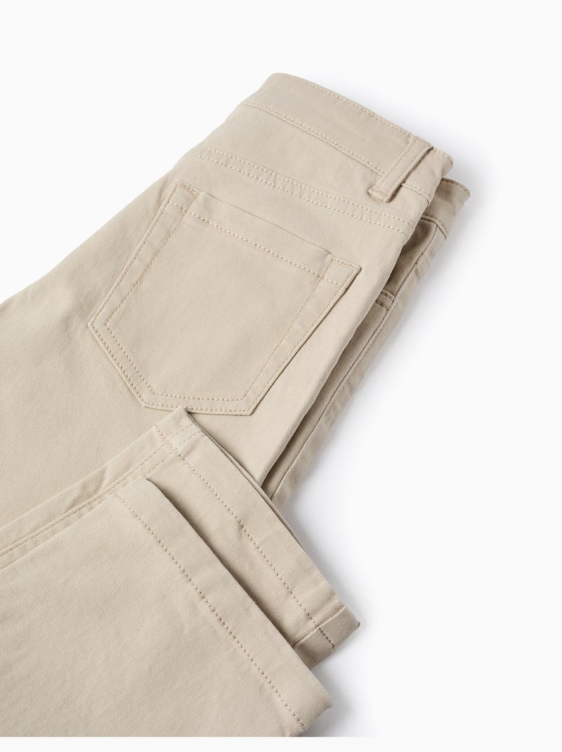 Pantaloni in saffiano 'slim fit' Beige chiaro - Kiabi