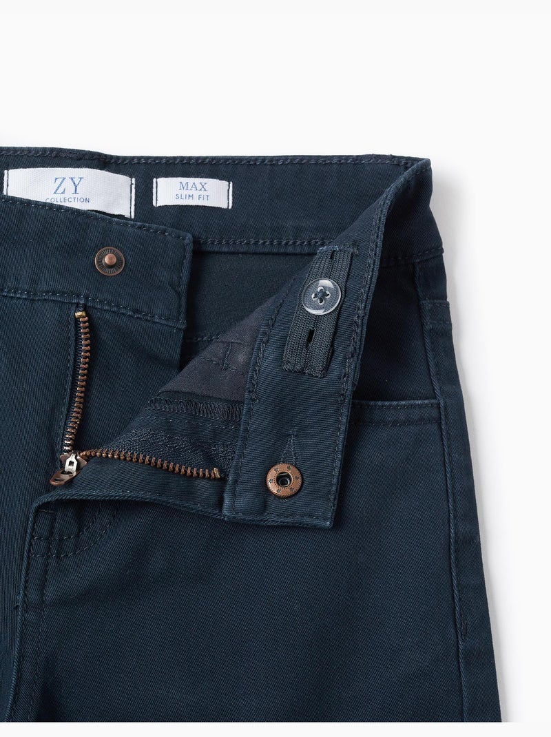Pantaloni in saffiano slim fit Blu scuro - Kiabi
