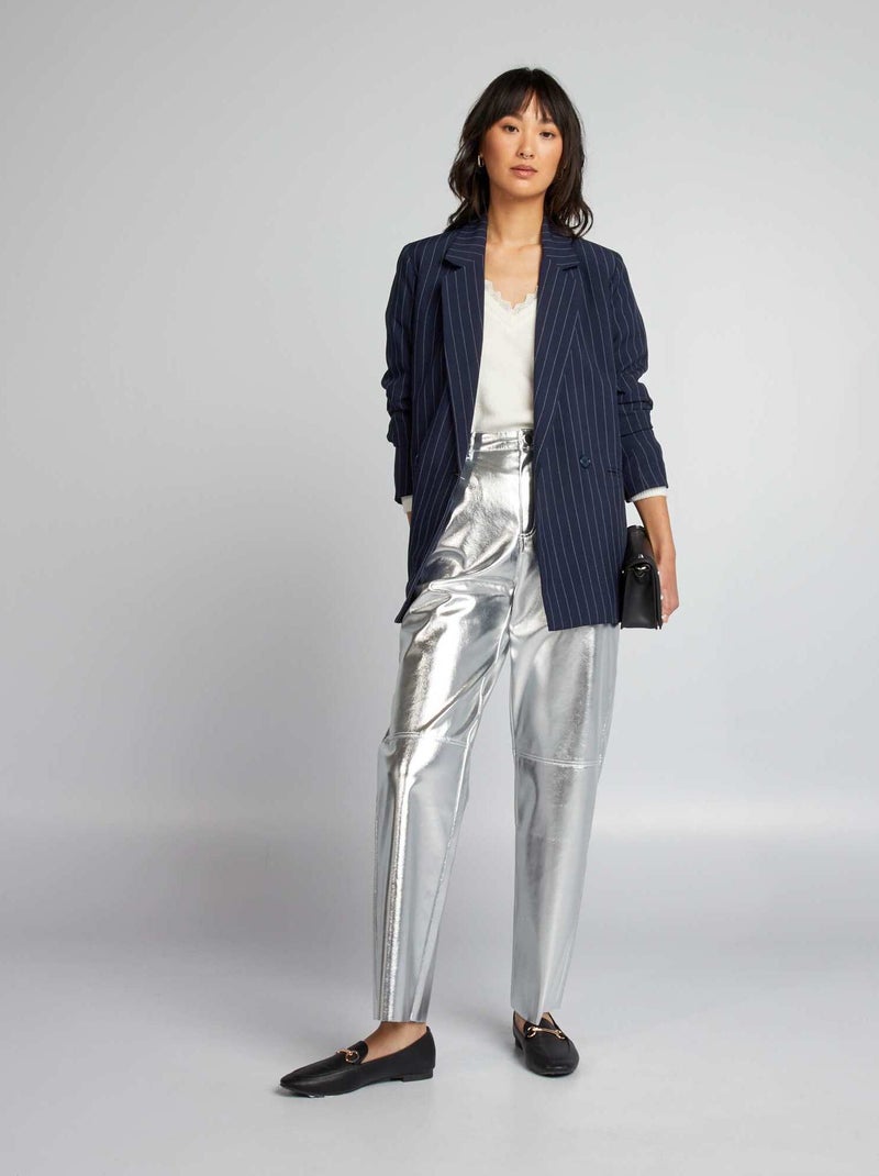 Pantaloni in similpelle argentata GRIGIO - Kiabi