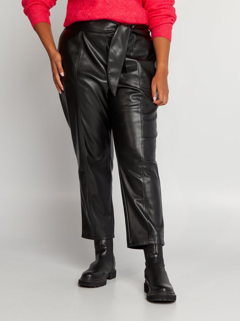 Pantaloni in similpelle dritti nero - Kiabi