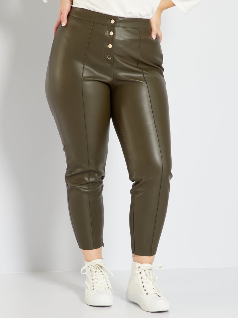 Pantaloni in similpelle KAKI - Kiabi