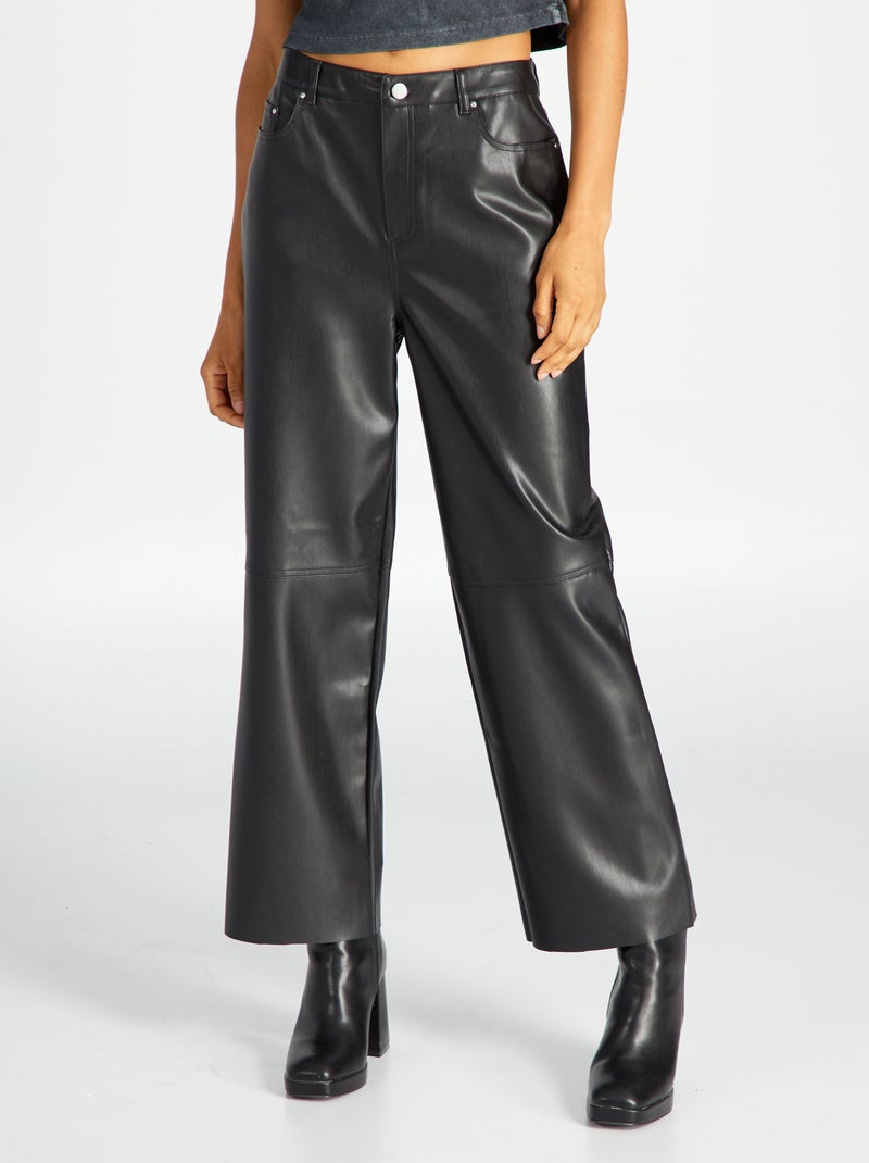 Pantaloni in similpelle nero - Kiabi
