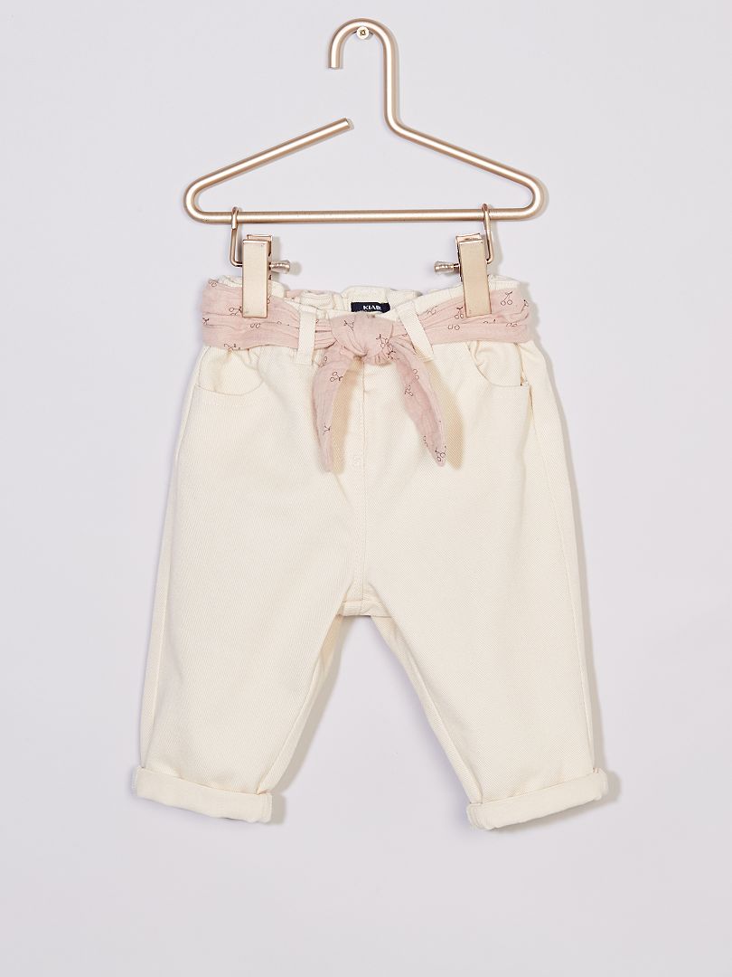 Pantaloni in tela + cintura ROSA - Kiabi