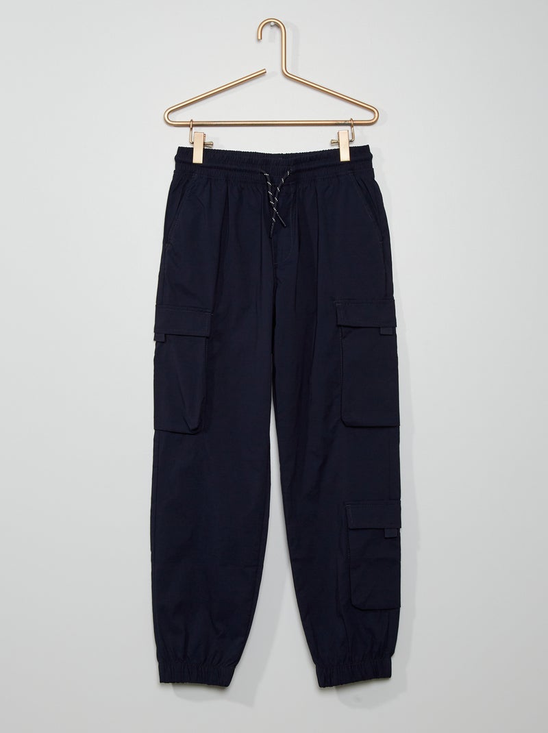 Pantaloni in tela multitasche blu - Kiabi