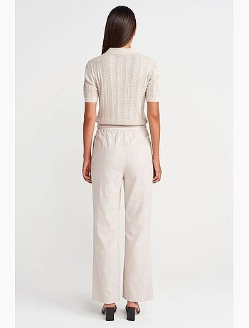 Pantaloni in tencel a gamba ampia con vita con coulisse dilvin