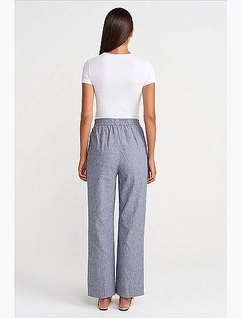 Pantaloni in tencel a gamba ampia con vita con coulisse dilvin