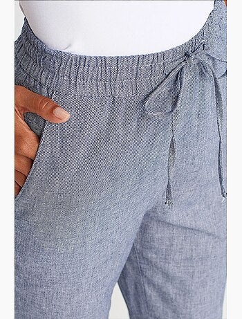 Pantaloni in tencel a gamba ampia con vita con coulisse dilvin
