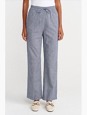 Pantaloni in tencel a gamba ampia con vita con coulisse dilvin