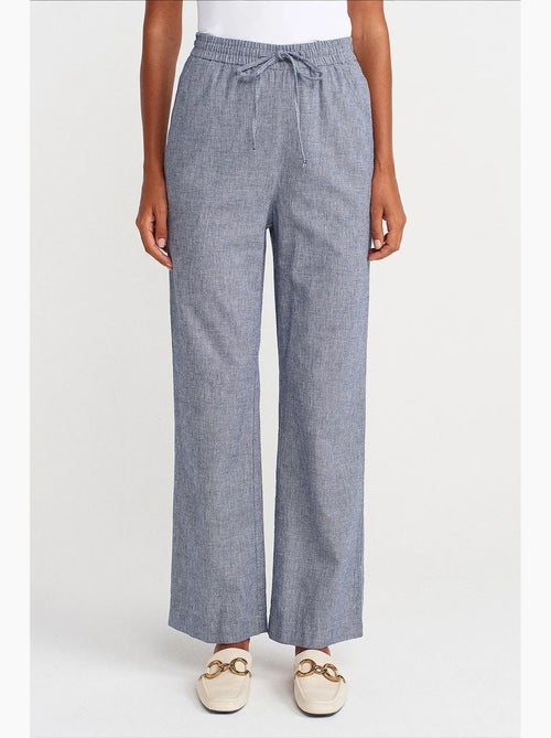 Pantaloni in tencel a gamba ampia con vita con coulisse dilvin - Kiabi Pantaloni in tencel a gamba ampia con vita con coulisse dilvin - Kiabi