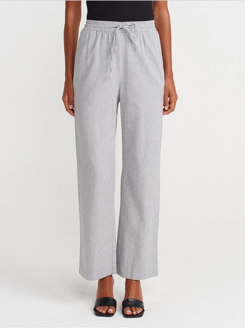 Pantaloni in tencel a gamba ampia con vita con coulisse dilvin - Kiabi Pantaloni in tencel a gamba ampia con vita con coulisse dilvin - Kiabi