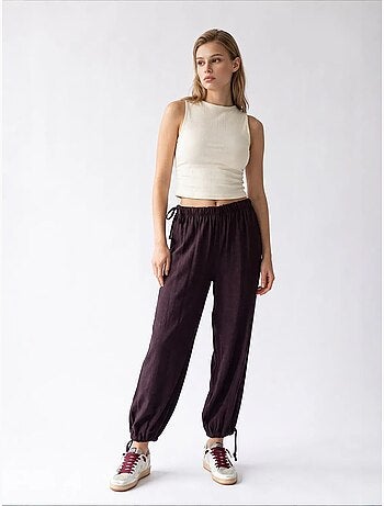 Pantaloni in tencel a gamba dritta mixray