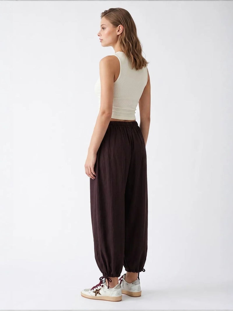 Pantaloni in tencel a gamba dritta mixray Marrone cioccolato - Kiabi
