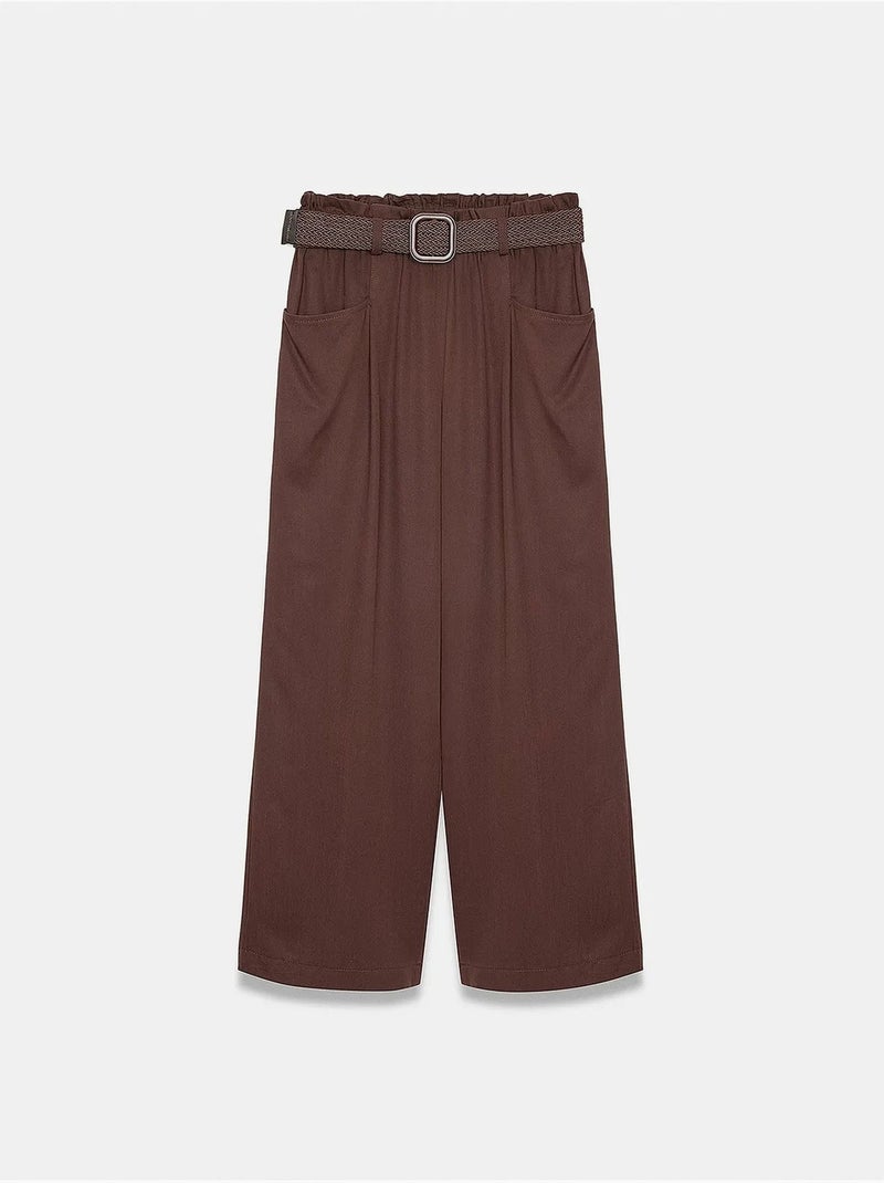 Pantaloni in tencel dilvin Marrone cioccolato - Kiabi