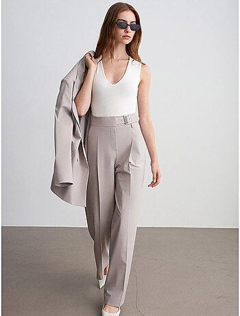Pantaloni in tessuto a gamba ampia con cintura dilvin