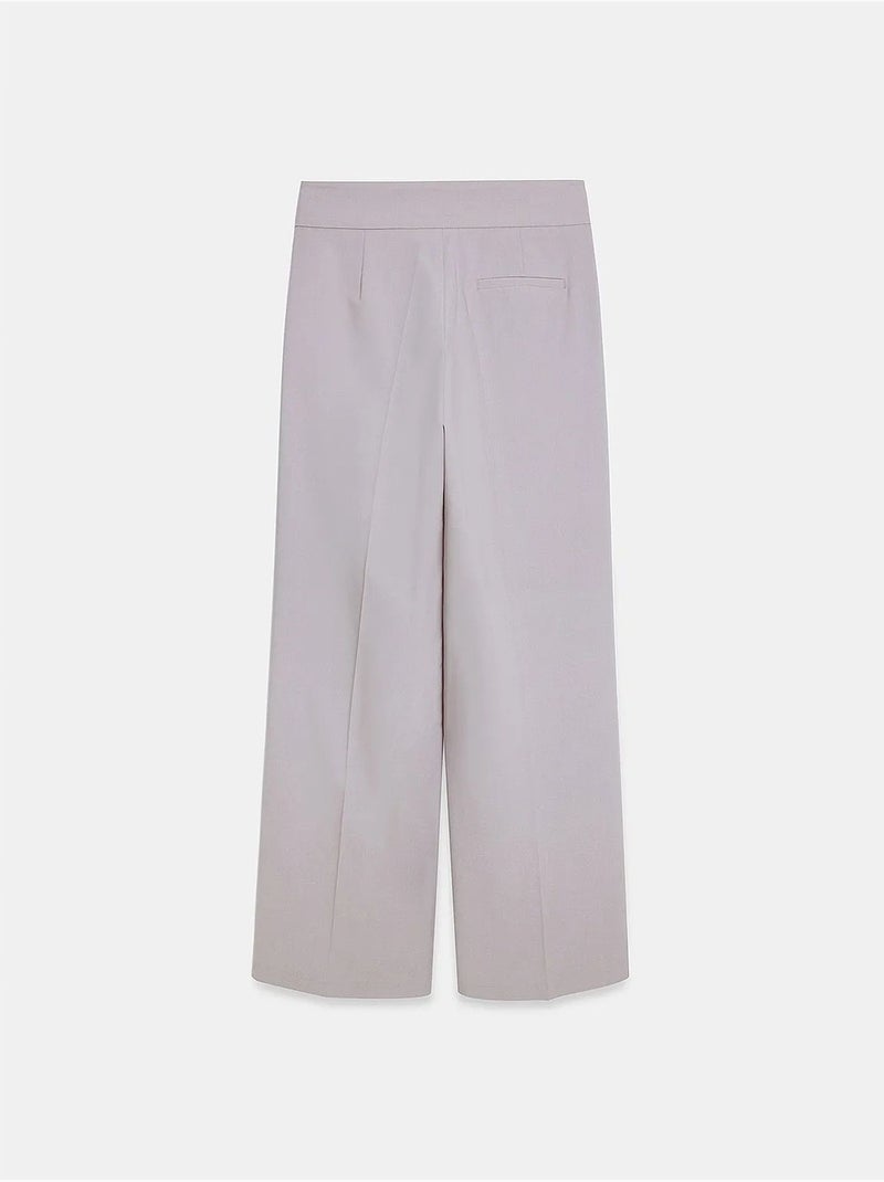 Pantaloni in tessuto a gamba ampia con cintura dilvin Sabbia - Kiabi