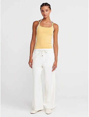 Pantaloni in tessuto a gamba larga con vita con coulisse dilvin