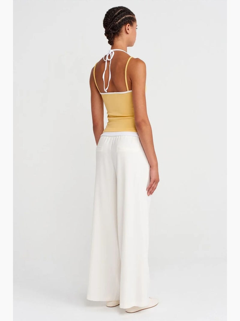 Pantaloni in tessuto a gamba larga con vita con coulisse dilvin Bianco - Kiabi
