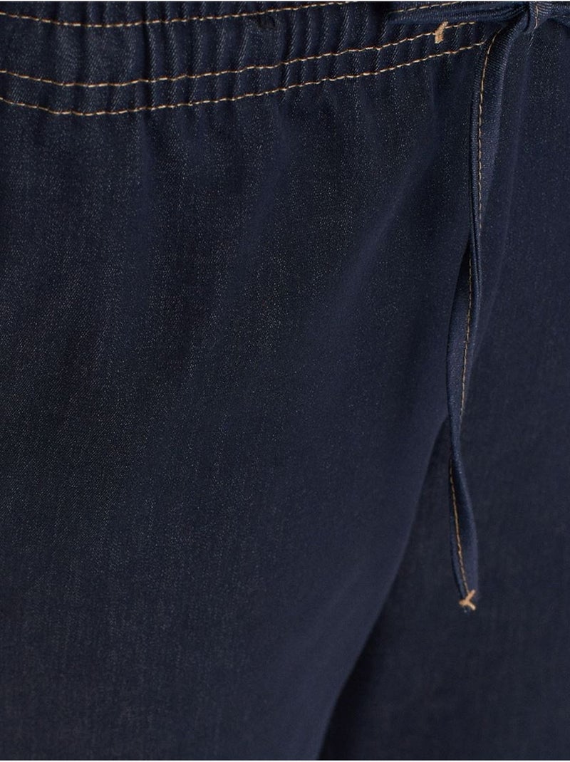 Pantaloni in tessuto a gamba larga con vita con coulisse dilvin Blu marino - Kiabi