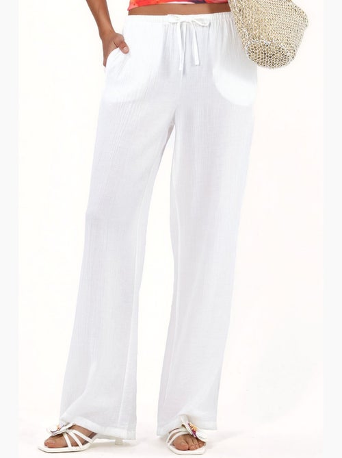 Pantaloni in tessuto a gamba larga da donna busem - Kiabi Pantaloni in tessuto a gamba larga da donna busem - Kiabi