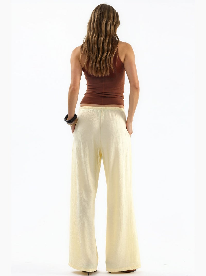 Pantaloni in tessuto a gamba larga da donna busem Giallo limone - Kiabi