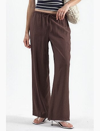 Pantaloni in tessuto a gamba larga da donna busem