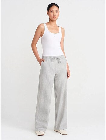 Pantaloni in tessuto a righe a gamba ampia dilvin