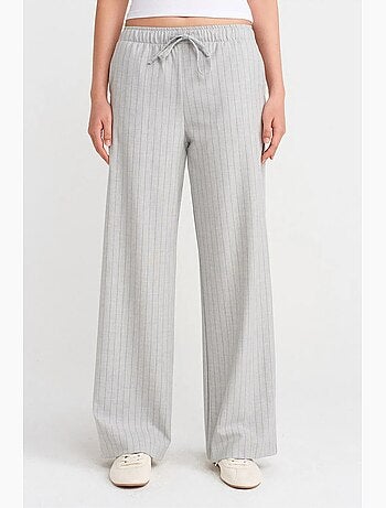 Pantaloni in tessuto a righe a gamba ampia dilvin