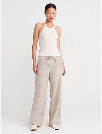 Pantaloni in tessuto a righe a gamba ampia dilvin